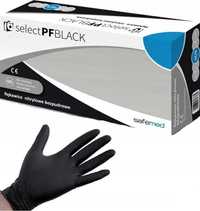 Rękawiczki nitrylowe jednorazowe bezpudrowe Roz S/M/L- czarne