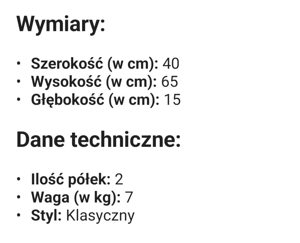 Leroy Merlin Szafka wisząca Classic łazienka nowa