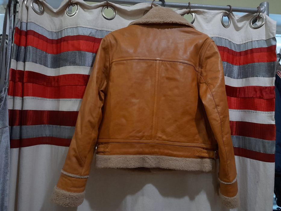 Кожаная дубленка-авиатор французского бренда MAZE