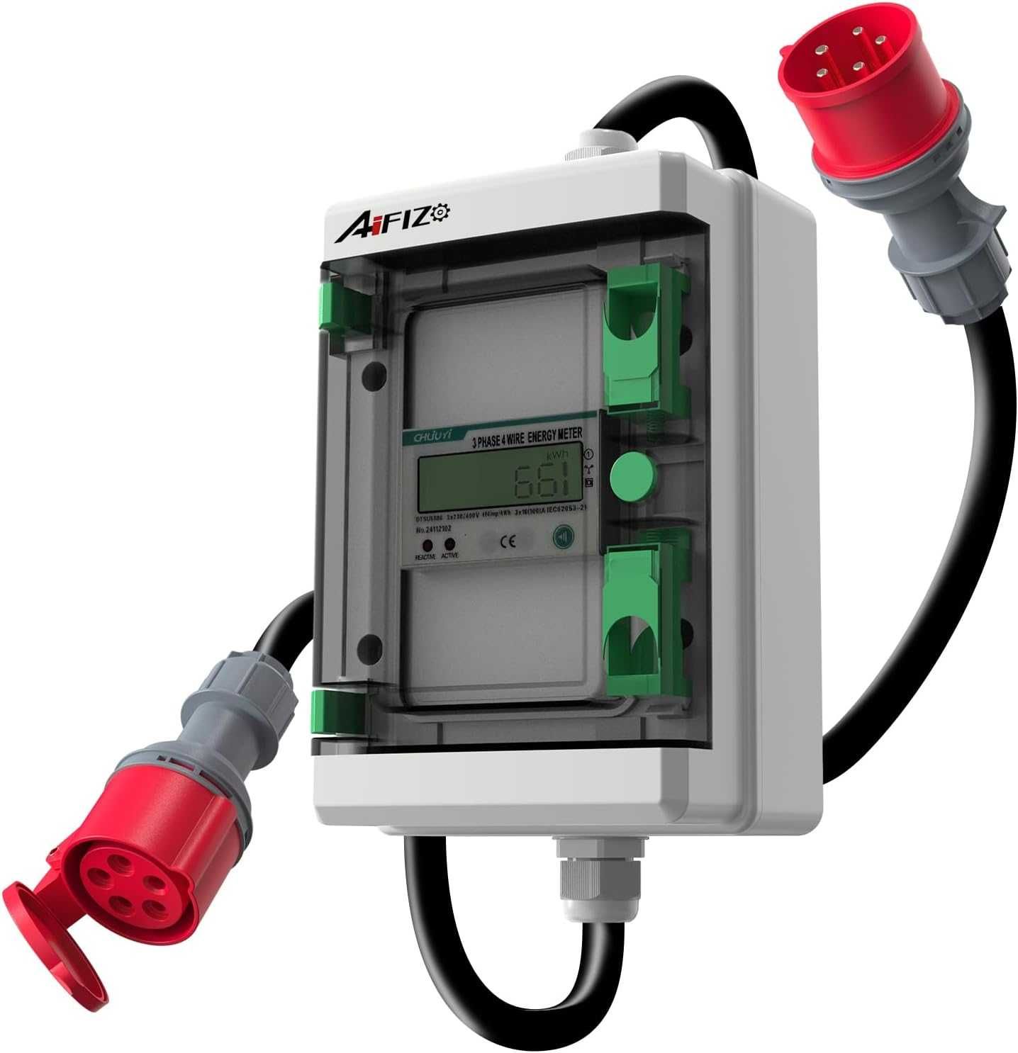 Mobilny cyfrowy licznik energii elektrycznej 3-fazowy 16 A 400 V
