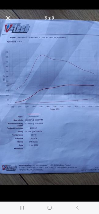 Komputer silnika Mercedes C-klasa W204 lift 2.2cdi 206km 517Nm DPF off