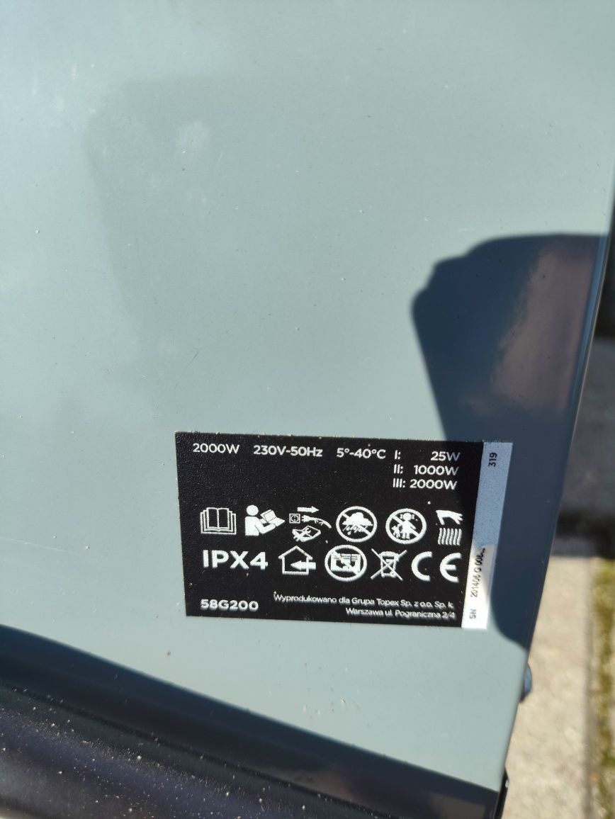 Nagrzewnica GRAPHITE 2000W prawie nowa