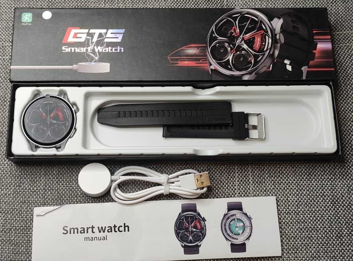 SmartWatch GT5 telefon BT, tętno, powiadomienia, PL.