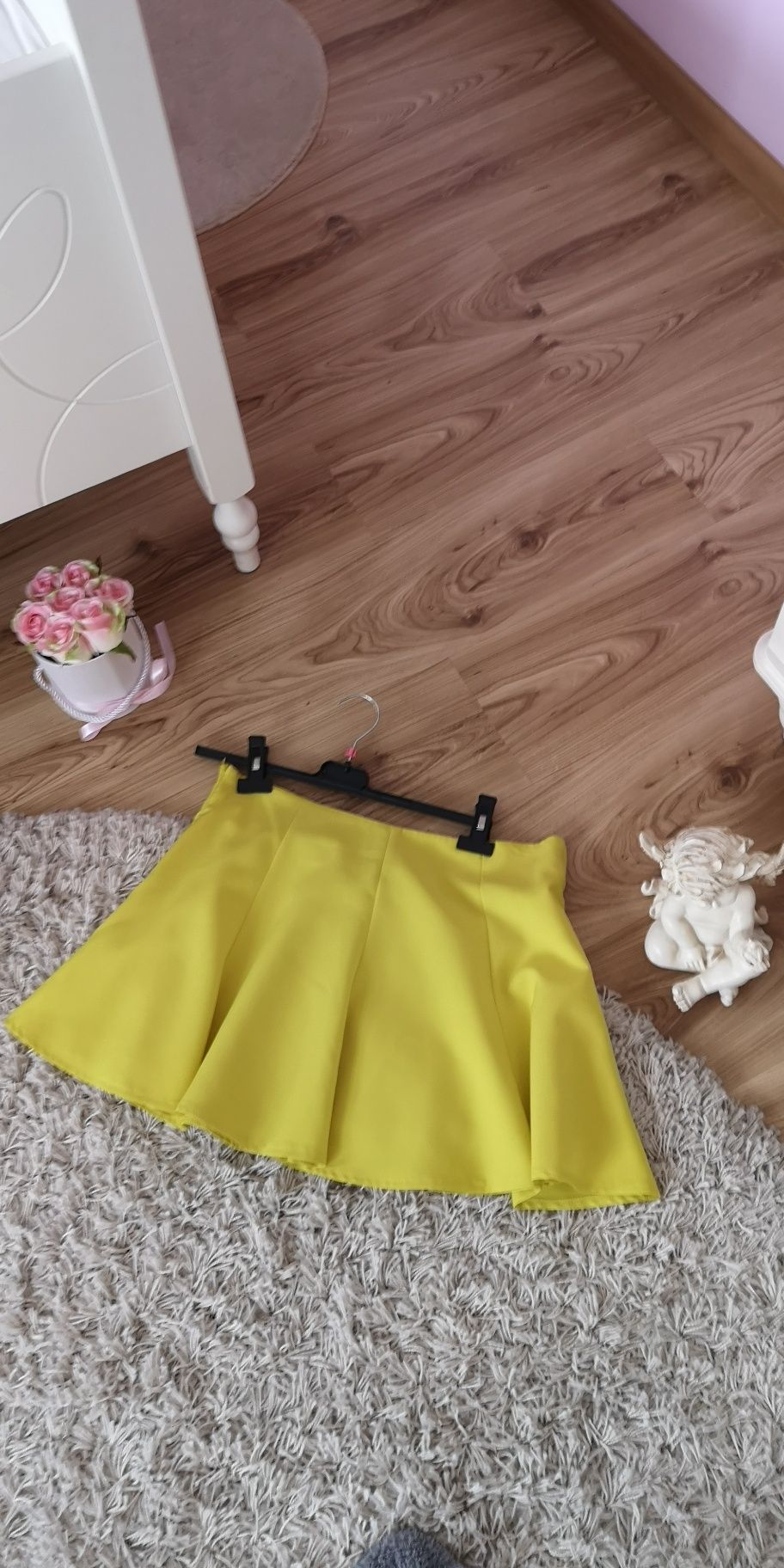 Spódnica żółta limonkowa spódniczka musztardowa