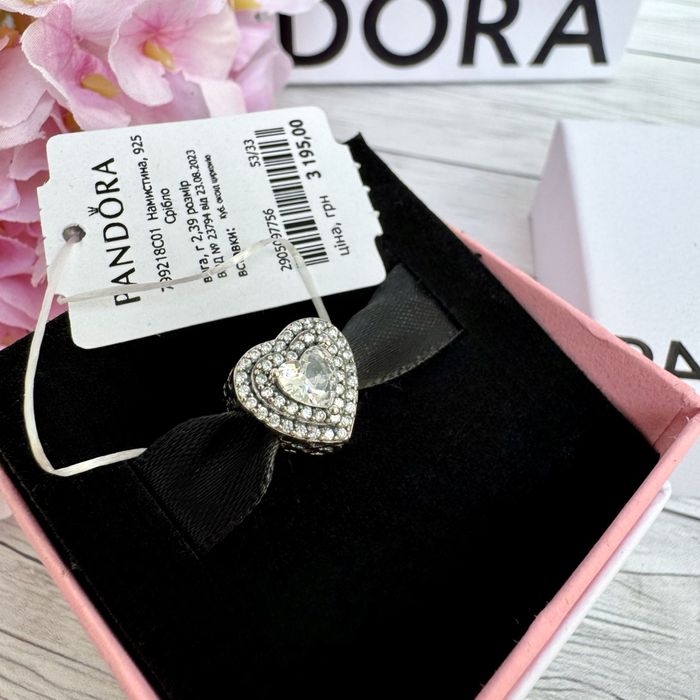 Шарм Пандора оригінал «Біле серце» Pandora намистина підвіска