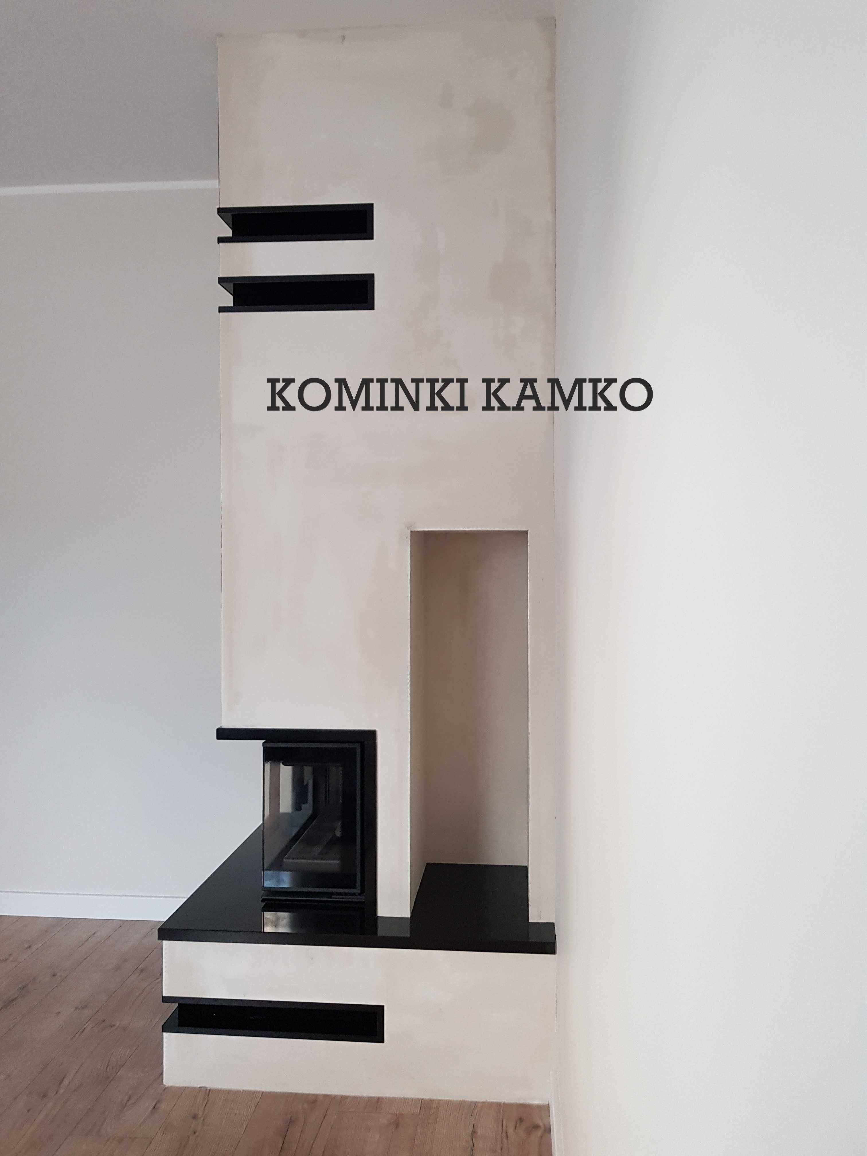 Kominki Kamko – wkład narożny Kratki Simple S BS + zabudowa