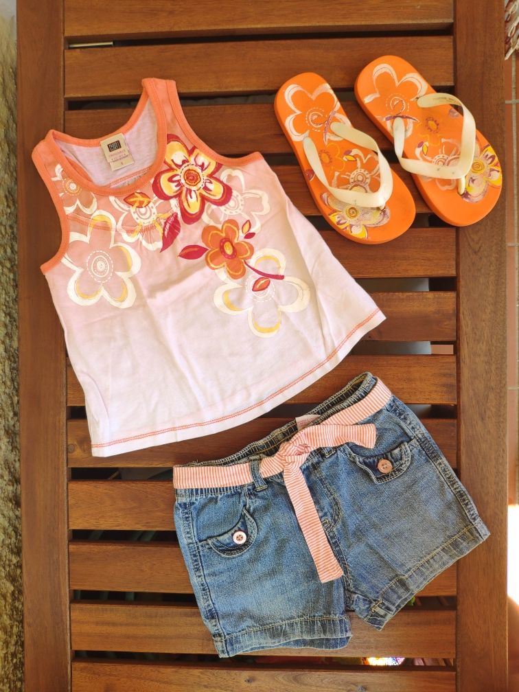 Conjunto TShirt+Calção+Chinelo 5/6 ANOS