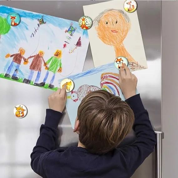 Magnesy na lodówkę liski kolorowe dekoracja