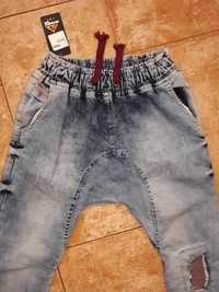 Spodnie joggersy obnizony krok meskie jeansy dzinsy modne rurki