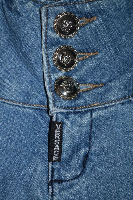 Джинсы брюки голубые Versace клеш расклешенные трубы Размер M