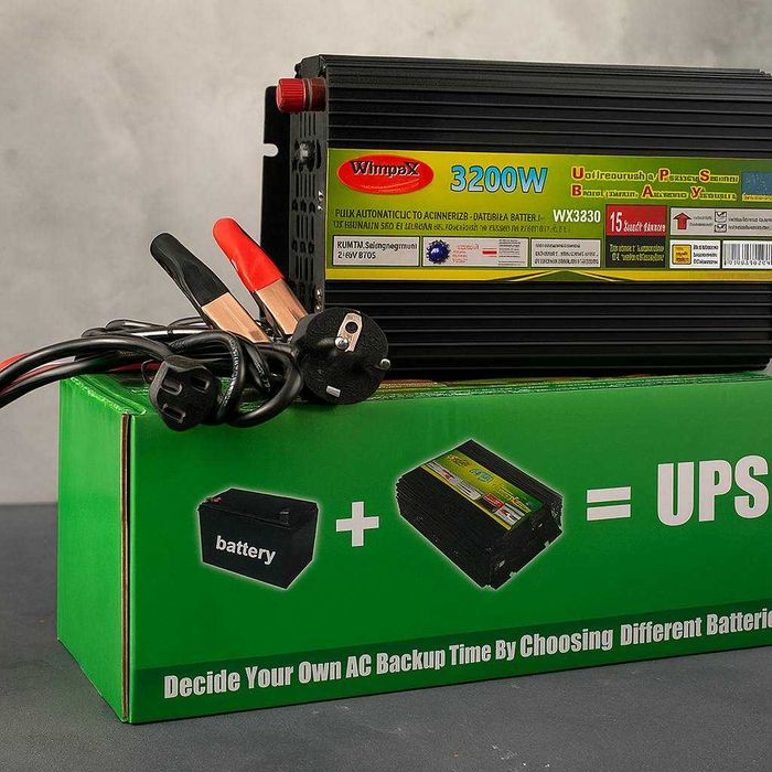 Інвертор / безперебійник 3200 Вт, чистий синус, з підзарядкою (UPS)