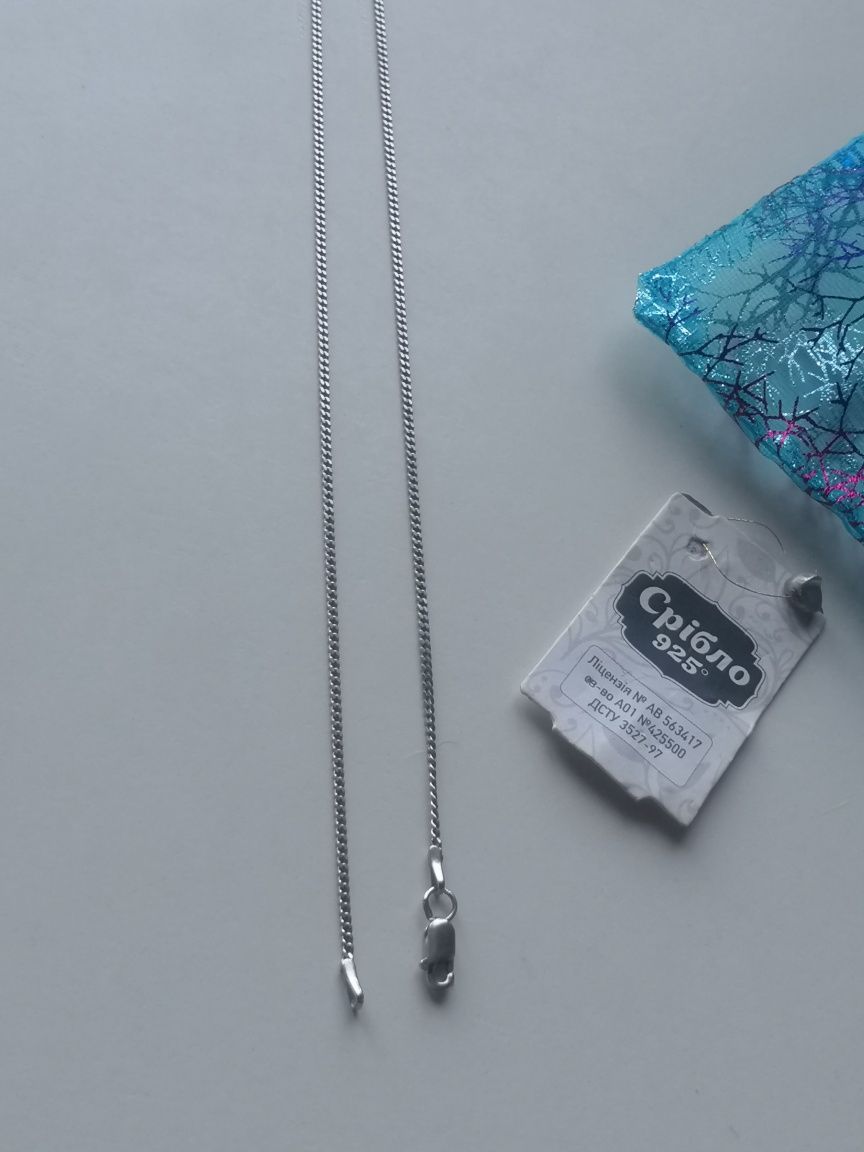Серебряная цепочка 925 40 см панцирное плетение