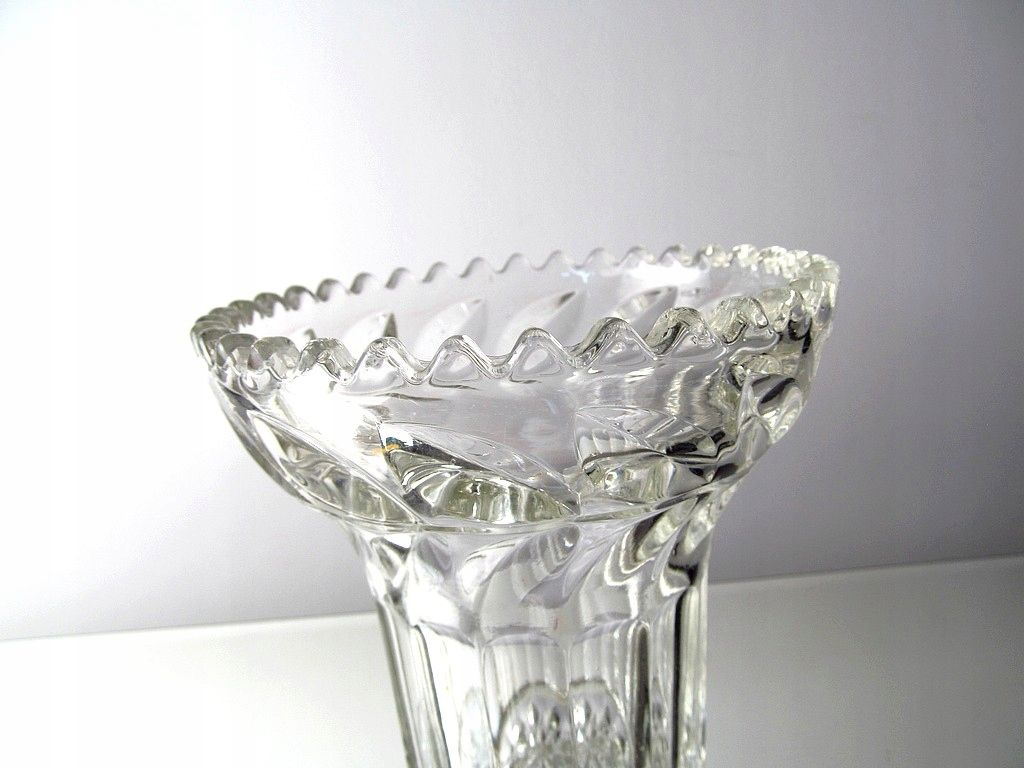 piękny stary wazon szkło prasowane walther