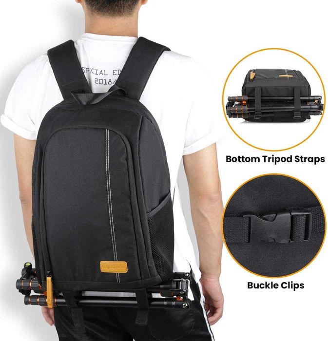 Mochilas leves e versáteis p/ maquina, objetivas, tablet/pc e tripé