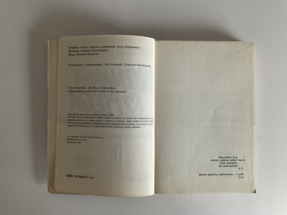 Wyznania szpiega - C.H.V.Ostrovsky - rok wydania 1991