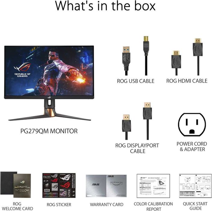 ігровий Монітор ASUS ROG Swift PG279QM 27" 16:9 G-SYNC 240 Hz QHD