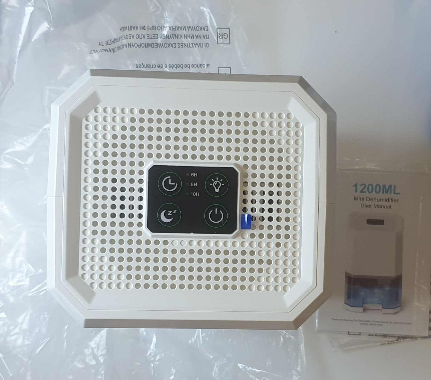Osuszacz powietrza MW601 pojemność 1,2L Zasilanie 9V podświetlenie LED