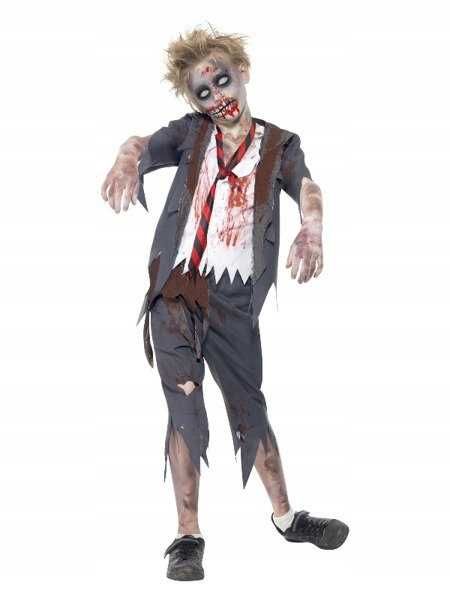 Smiffy's Strój ucznia zombie Halloween, karnawał, przebranie 7-9 lat