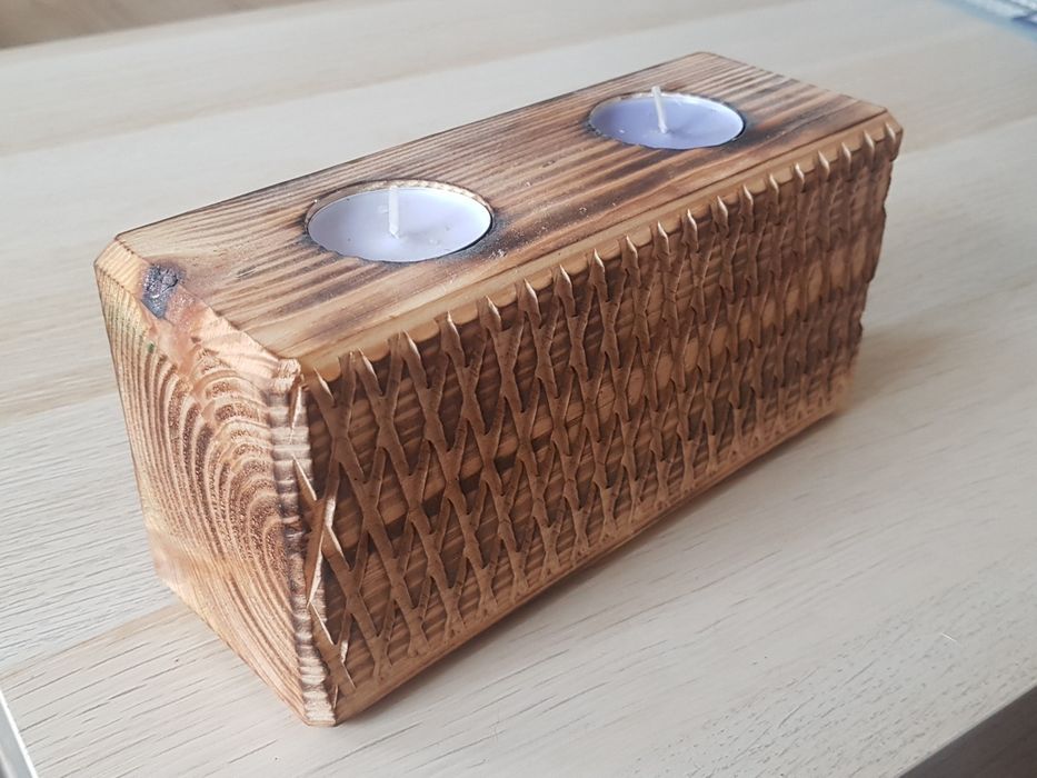 Świecznik drewniany tealight