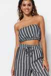 Trendyol 42 Xl Top W Paski Szary H15124