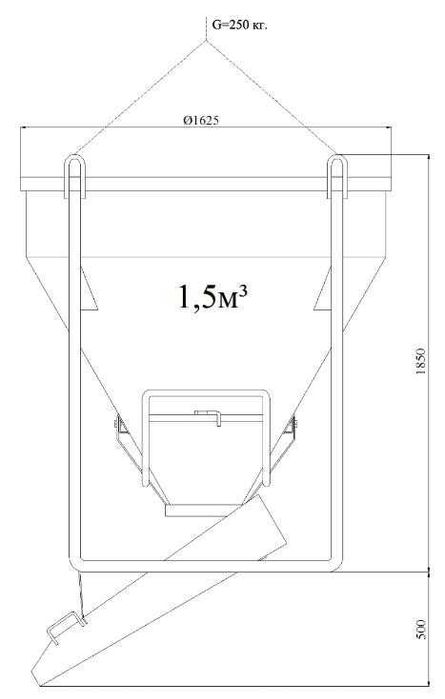 Баддя для Бетону. Бадья для Бетона.  0,5-2 куба. Бункер для бетону.