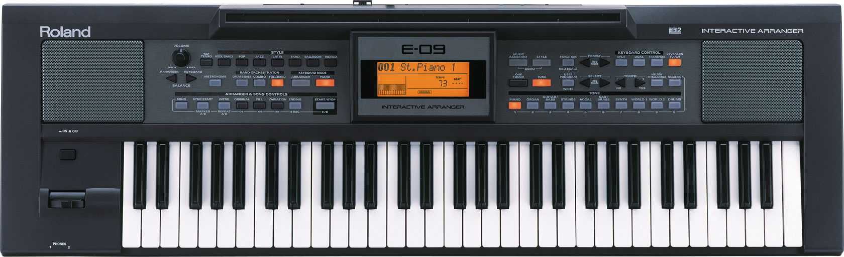 Roland e-09, keyboard, instrument klawiszowy + statyw + pokrowiec