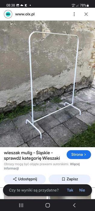 MULIG Ikea Wieszak na ubrania biały 99x152 cm metalowy stojak