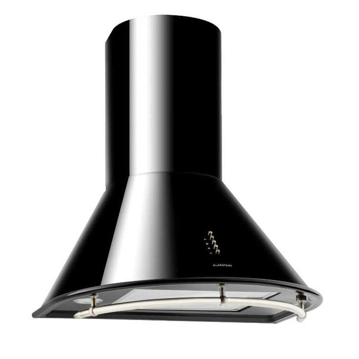 Okap kuchenny w stylu retro czarny 60cm złoty reling Klarstein Lumio