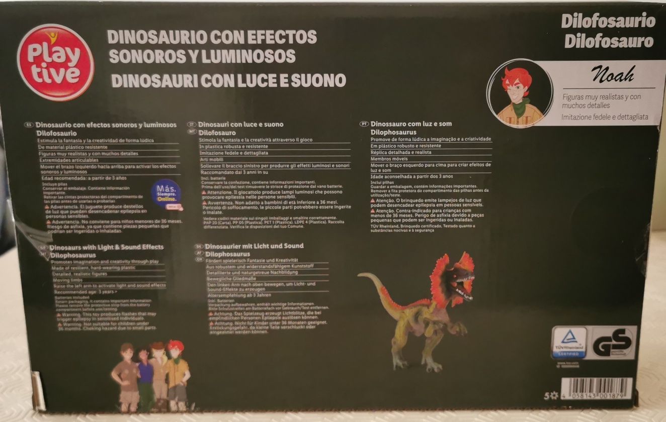 Dinossauro sonoro e com luz NOVO