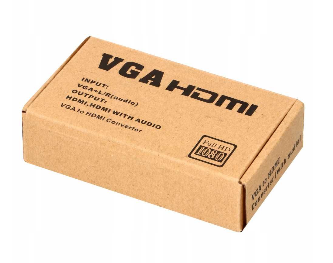 Adapter Konwerter VGA D-SUB do HDMI + Audio Dzwięk