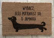Wycieraczka zabawna z jamnikiem jamnik pod drzwi napis napisem prezent
