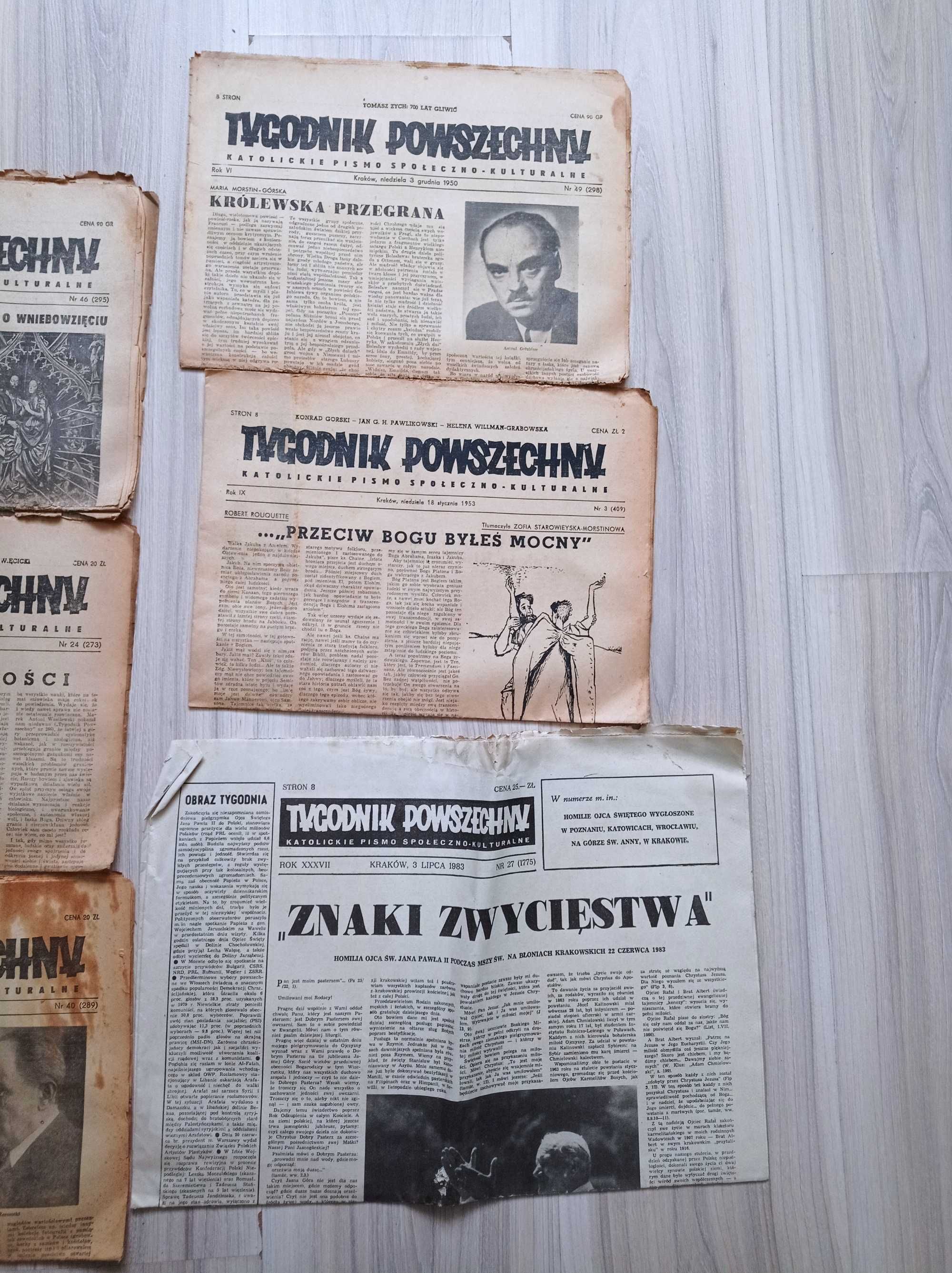 Tygodnik powszechny 1950, 1953, 1983, zestaw
