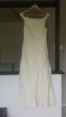 suknia ślubna naturalna len lniana KOIRE boho organic artystyczna