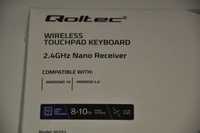 Klawiatura bezprzewodowa Qoltec Touchpad | 2.4GHz | Biała