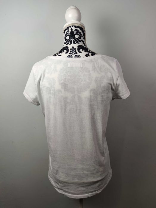 Biała bawełniana bluzka koszulka t-shirt top krótkie rękawy Reserved S