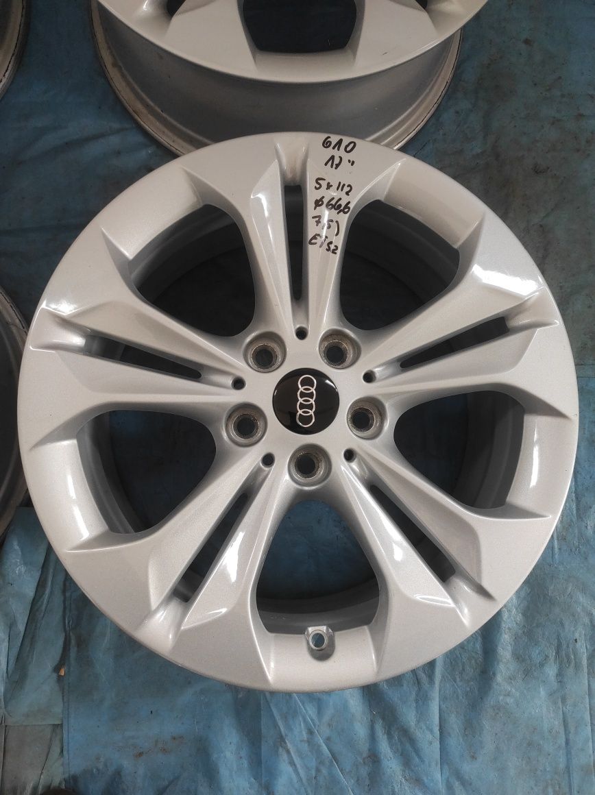 610 Felgi aluminiowe AUDI R 17 5x112 otwór 66,6 mm. Bardzo Ładne