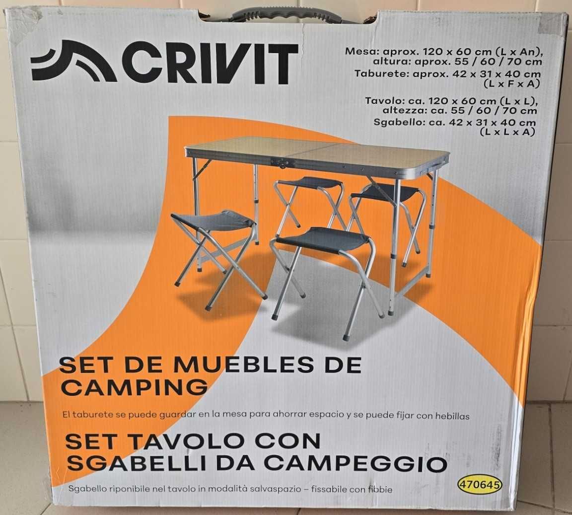 Mesa de Campismo com 4 bancos