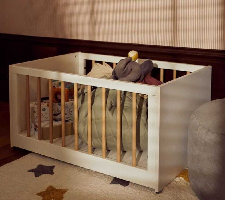 Berço nature branco - Zippy - 3 em 1 secretária + caixa de brinquedos