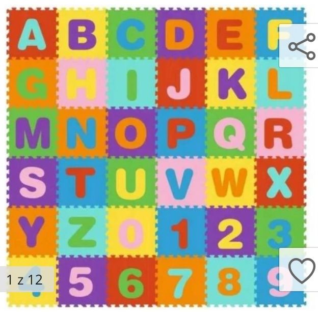Mata puzzle z pianki na podłoge 26 elementów