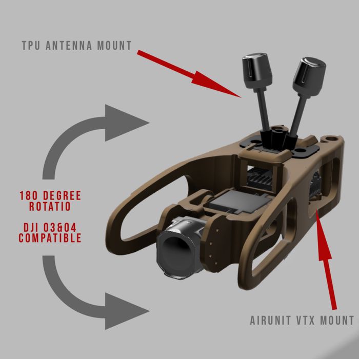 Поворотний механізм камери FPV з VTX mount і GPS