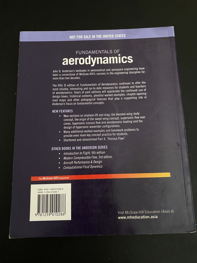 fundamentals of aerodynamics: 5th edition in SI units