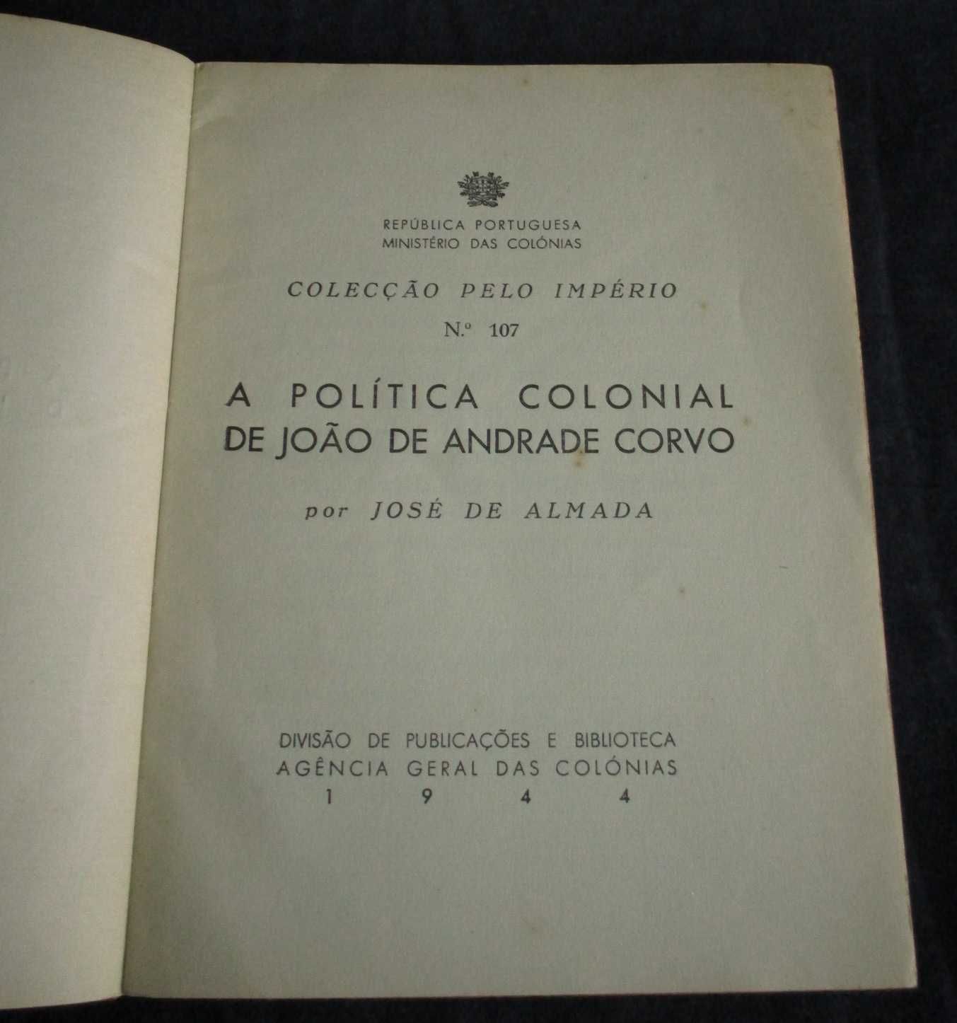 Livro A Política Colonial de João de Andrade Corvo