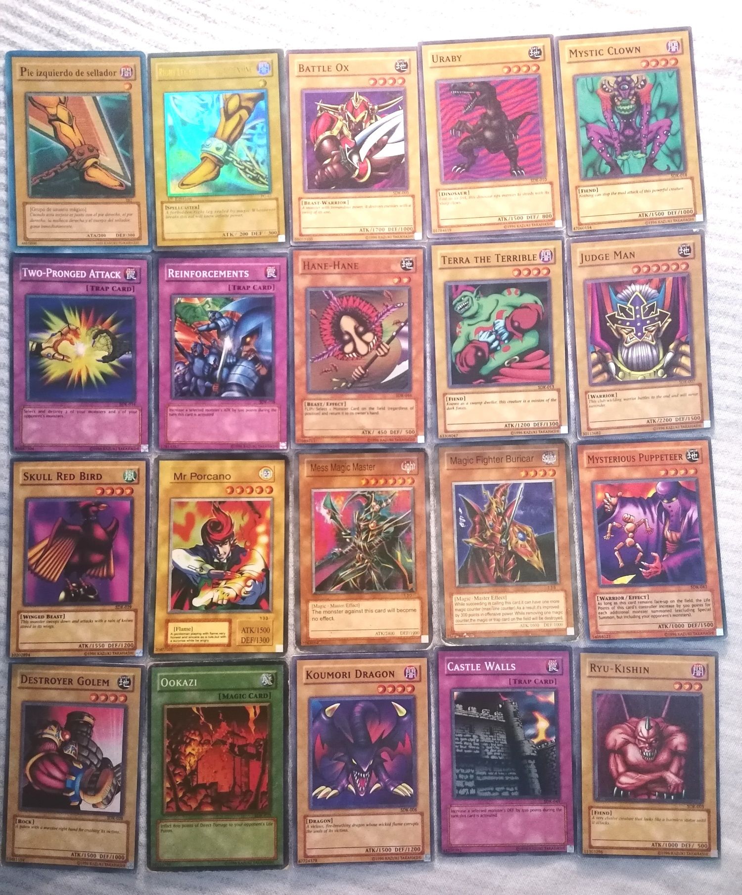 64 cartas YU-GI-OH de 1996