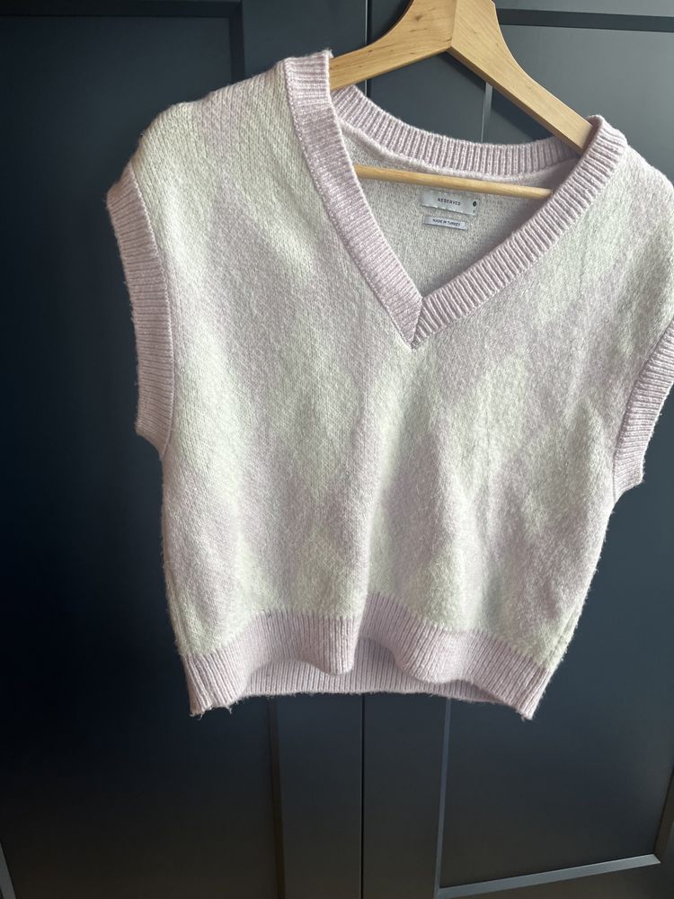 Kamizelka dzianinowa sweterek liliowa rozmiar S reserved