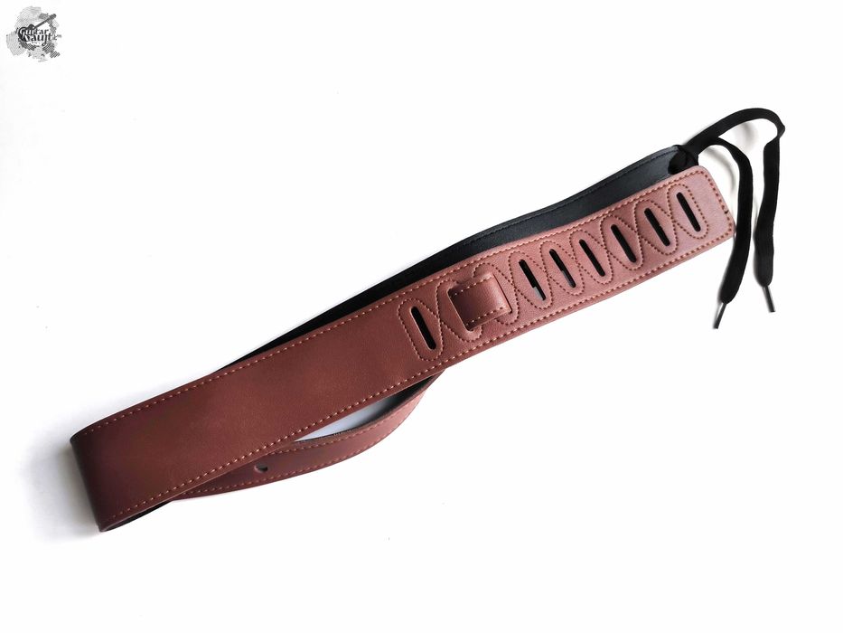 Подарунок музиканту Ремінь шкіряний для гітари (чорний, коричневий)