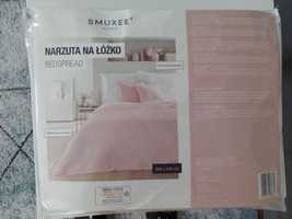 Narzuta na łóżko pastelowy róż 200x220 cm