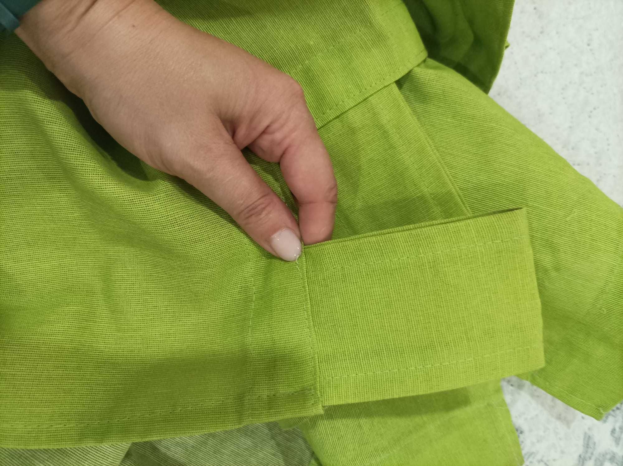 Cortinas com alças - verde