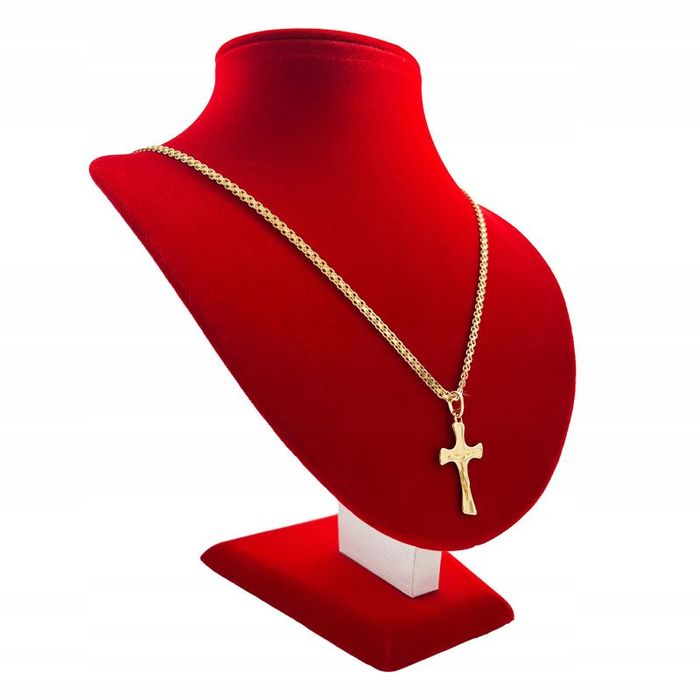 Złoty Łańcuszek Z Krzyżykiem Dla Chłopca, Pamiątka Komunii, Chrztu + G