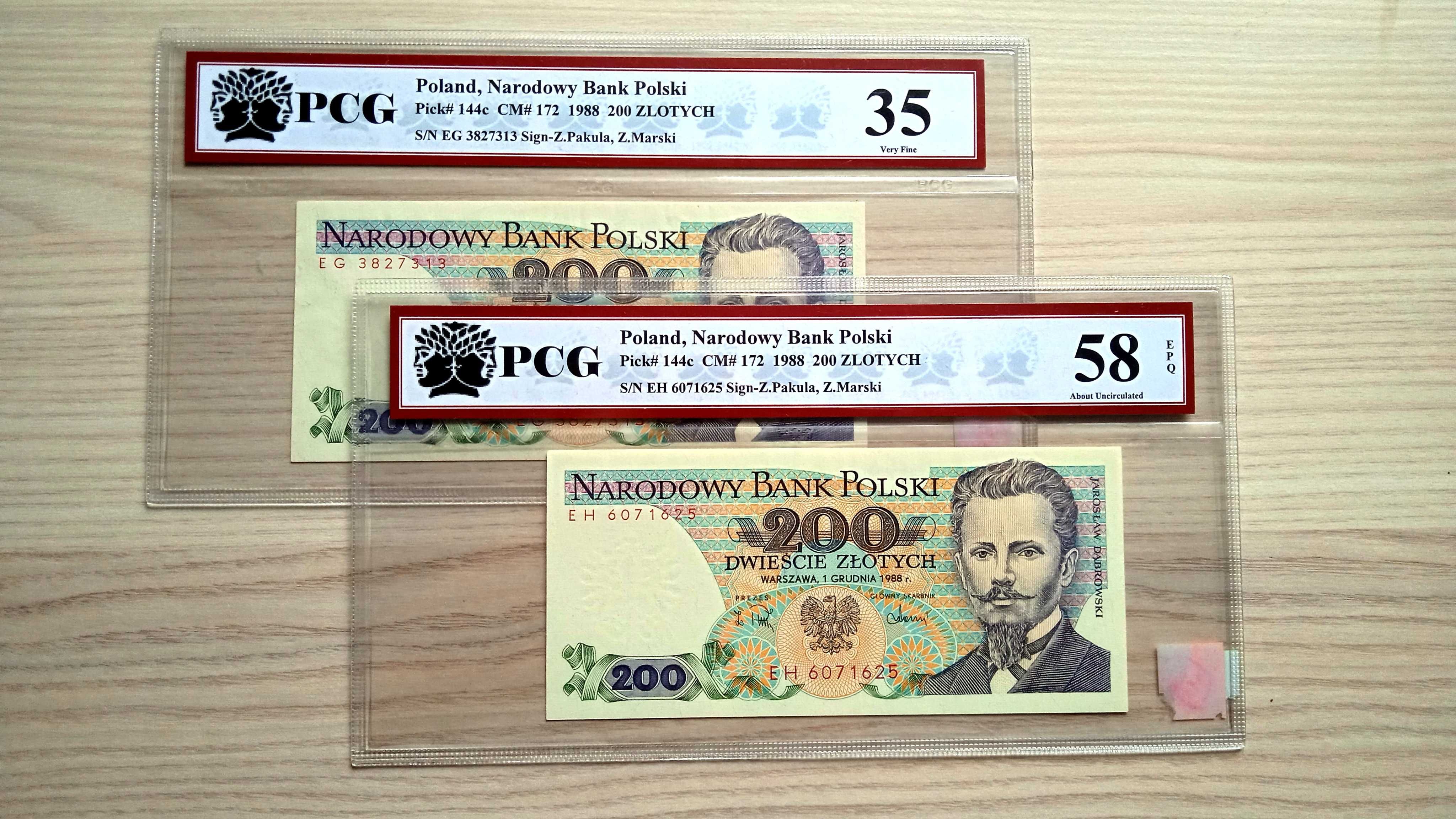 200 zł 1988 EG/EH  2 szt.  PCG