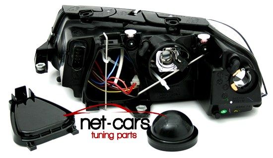 Reflektory Lampy przednie VW PASSAT B5 FL 3BG ANGEL EYES Chrom